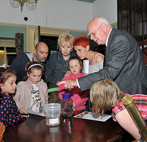 Image shows an educational talk in progress at The Brampton Museum, Newcastle-under-Lyme, Staffordshire